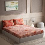 DDECOR Live beautiful - Elara Paisley Cotton Double Bedsheet with 2 Pillow Covers, Red