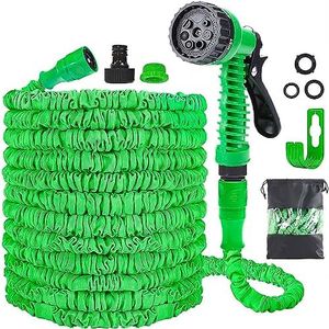 Expandable Garden Hose Pipe 30m 100ft, Hosepipes for Garden Flexible Garden Hose with 7 Function Spray Gun,Extendable Water Hose Retractable Magic Hose Pipe for Gardening Car Washing (Green)