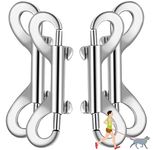 Dog Lesh Double Ended Snap Hooks for Walking Running,Stainless Steel Dog Clips for All Pet Leash,Pet Feed Buckets,Horse Tack,Camping Hammock,Widely Use (4Pack)