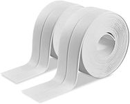 WINDKART Waterproof Caulk Strip | 3.8cm x 3.2m PE Self-Adhesive Shower Sealant Tape | Mildewproof & Oilproof Sealing Tape for Bathroom, Kitchen, Sink, Toilet, and Wall Corners (White, Pack of 2)