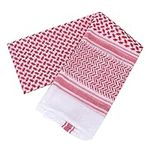 Men Muslim Head Scarf, Traditional Islamic Muslim Headwear Red Plaid Head Scarf, Muslim Male Costumes Pray Headwear Head Cap Polyester Headscarf