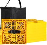 Hantinstom Heavy Duty RV Leveling Blocks Anti-Slip Design with Superior HDPE Material Stackable Jack Blocks-Features Interlocking Design & Includes Handle and Bag RV Secure Blocks for 10Pac