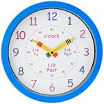 Unity 25 cm Henley Children's Learn The Time Wall Clock, Blue, 25cm