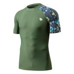 Men's Splice UV Sun Protection UPF 50+ Skins Rash Guard Short Sleeves(Aborigines,3XL)