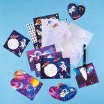 WERNNSAI Kids Stationery Set - 69 PCS Astronaut Boys Stationery Set Teens Universe Paper Kit Paper Letter Writing Set Stationery Writing Sheets with Envelopes School Space Gift Set