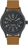 Timex Men's Expedition Scout Solar Tan Leather Strap Watch (Model: TW4B247009J), Tan/Gunmetal/Gray