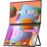 UPERFECT Dual Portable Monitor 18.5 Inch Monitor 100Hz FHD 1080P Portable Monitor, with 100% sRGB ΔE<2, Folding Rotatable Portable Monitor with Type-C/Mini HDMI Port, with VESA (No Driver Required)