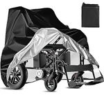 Wheelchair Cover,Electric Wheelchair Cover,Wheelchair Cover for Storage,Heavy Duty Waterproof&Dustproof Cover for wheelchair,Mobility Scooter,Prevent Rain Wind Dust Sun Uv, for indoor and outdoor