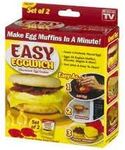 As Seen On TV TSR720 Easy Eggwich Microwave Egg Cooker, Red and Clear