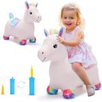 EagleStone Unicorn Bouncy Horse Hopper,Toddler Bouncy Animals Toys for Outdoor&Indoor,Ride On Bouncy Animal Toys for 1-3 2-3 3-5Years Old Girl Boy Birthday Gift