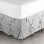 Nestl Light Grey Bed Skirt Queen Size, Pinch Pleat Queen Bed Skirt, 14" Inch Drop Queen Bedskirt, Hotel Quality Light Grey Bed Skirts, Microfiber Bedskirt for Queen Bed, Light Grey Queen Bed Skirt