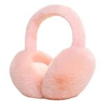 THE DDS STORE Ear Muffs for Women - Winter Ear Warmers - Soft & Warm Cable Knit Furry Fleece Earmuffs - Ear Covers for Cold Weather (Peach)