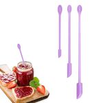 SKOFRI 3 Pcs Silicone Spatula Set Small Silicone Spatula Mini Makeup Spatula Silicone Mini Jar Spatula for Makeup Lotion Foundation Lipgloss Nail Polish and Kitchen Thin Jar Bottle Opening