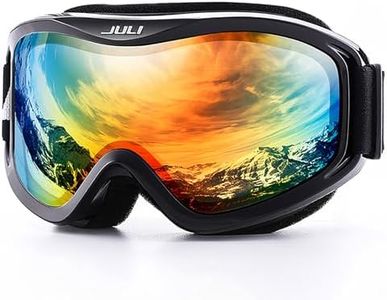 Juli Ski Goggles,Winter Snow Sports Snowboard Over Glasses Goggles with Anti-Fog UV Protection Double Lens for Men Women & Youth Snowmobile Skiing Skating