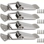 Litensh Stainless Steel Tension Clasp with Screws, 56mm Lever Clasp, Spring Toggle Latch Hasp, Catch Clamp Clip, Box Closure, Cap Lock for Toolbox Drawer Chest Case Cabinet (4, 56 mm)