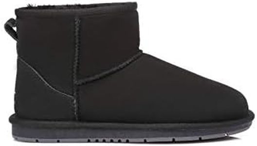 UGG AUSTRALIAN SHEPHERD Double Faced Sheepskin Wool Mini Classic Unisex Ankle Boots Black AU Ladies 12 / AU Men 10 / EU 43