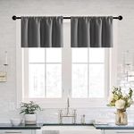 XTMYI RV Curtains for Camper Windows Blackout 2 Pack Valances Waterproof Room Darkening Small Curtains for Basement Window Bathroom Men Decor 30 x 16 Inch Length,Dark Gray/Grey