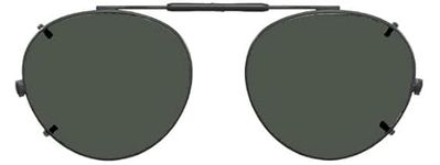 Shade Control Visionaries Polarized Clip on Sunglasses - Round - Black Frame - 50 x 45 Eye, Green