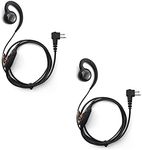 ProMaxPower 1-Wire C-Shape Swivel Earpiece Headset with PTT Button Mic for Motorola Two-Way Radio Walkie Talkies CP110, CP150, CP200, CLS1110, CLS1410, EP450, GP308 (2-Pack)