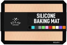 Zulay Kitchen 16.5"x11.6" 1-Pack Silicone Baking Mat Sheet - Reusable Silicone Baking Sheet - Easy & Convenient Nonstick Baking Supplies - Silicone Mats for Baking - Baking Mat For Oven - (Black)