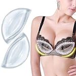 Silicone Chicken Cutlets Bra Inserts - Clear Breast Pads Chest Push Up & Firming Bust Enhancers Padding for Summer Bikini, Clear, 1 Pair (Pack of 1)