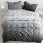 CLOTHKNOW Grey and White Comforter Set 3Pcs Light Grey Gradient Bedding Comforter Sets Silver Twin Comforter Grey White Comforter Sets Twin