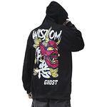 XYXIONGMAO Techware Graphic Men Hoodies Japanese Streetwear Oversized Ghost Hip Hop Evil Sweatshirt(Purple,S)