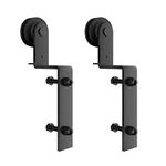 WINSOON Bypass Sliding Barn Door Wheel, Bypass Barn Door Hardware Hanger Wheel Roller, Barn Door Floor Guide, 2Pcs Hanger Wheel Roller Fit Double Barn Door