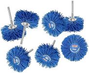 SALI 7 Pack 80 Grit Abrasive Nylon Wheel Brush Grinding Head with 1/4" Shank Perfect for Removal of Rust,Corrosion,Paint,Woodwork Polish （Blue）