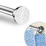 Sunvibe (85cm To 140cm) Extendable Shower Curtain Tension Rod Non-Drilling Anti-Skid Spring Pull Rod - (Stainless Steel, Silver, 1 Piece)