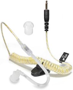 HYS 3.5mm Receiver/Listen ONLY Surveillance Dynamic Balanced Armature Wired Headset Earpiece with Clear Acoustic Coil Tube Earbud Audio Kit for Ham Radios, Transceivers&Speaker Mics 3.5mm Audio Jacks