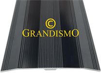 Extra Wide Carpet Cover Strip - 61mm Width - 3ft (0.9metre) Length - Threshold Trim Strip Metal Door Bar - Cover Damage Carpets - Black - by Grandismo