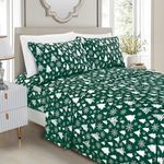 Elegant Comfort Luxury Soft Bed Sheets Holiday Pattern 1500 Premium Hotel Quality Microfiber - Softness Wrinkle and Fade Resistant (6-Piece) Bedding Set, Queen, Hunter Green Christmas Tree