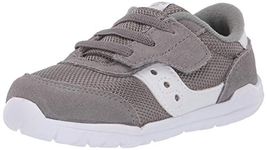 Saucony Kids Boys Jazz Riff Running Shoe, Grey/White, 5 M US