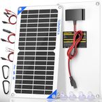 SUNAPEX 10W 12V Portable Solar Battery Charger & Maintainer - Solar Panel-Built - in Intelligent Charge Controller-Solar Powered Charger for Automobile Car RV, etc