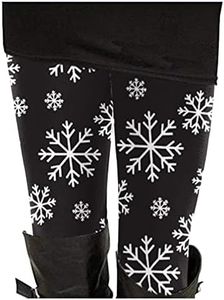 Christmas Tree and Snowflake Tribal Leggings Xmas Pajamas for Women Stretchy Tights 2XL