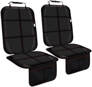 Gowhalle Car Seat Protector, Non-Slip Rubber Padded Backing Seat Protector for Child Seats, Waterproof Thickest Padding Car Seat Protector Under Baby Seat - No Imprint (Red-2pcs)