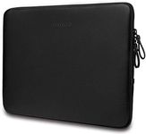 MOSISO Laptop Sleeve Compatible with MacBook Air 13 inch M3 M2 M1 A3113 A2681 A2337 A2179 A1932 2024-2018 / Pro 13 inch M2 M1 2024-2016, PU Leather Padded Bag Waterproof Case, Black