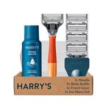 Harry's Razors for Men - Men's Razor Set with 5 Razor Blade Refills, Travel Blade Cover, 2 oz Shave Gel (Ember)