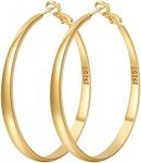 PABBEU Gold Hoop Earrings for Women 14K Gold Plated Hoop Earrings Large Gold Hoop Earrings Hypoallergenic Thin Oversize Big Gold Hoop Earrings for Girls PABBEU
