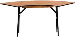 Flash Furniture Ginny 5.5 ft. x 2 ft. Serpentine Wood Folding Banquet Table