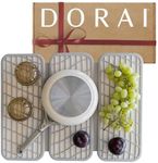 Dorai Home Dish Pad | Diatomaceous Earth Stone Drying Mat For Kitchen Counter | Quick Drying | Stone Dish Drying Mat For Kitchen | 19.9" x 15.2" x 0.52" | Sandstone