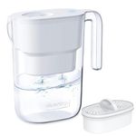 Waterdrop Elfin Fridge Water Filter Jug with 3 Months Filter, 2.5L, Reduces Fluoride, Chlorine and More, NSF Certified, BPA Free, White (Replacement Filter: WD-PF-01A Plus)