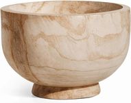 BOLTCORRSE 11" Paulownia Wood Round Bowl, Handmade Wooden Decorative Bowl Fruit Basket for Décor, Parties, Wedding Centerpiece, Floral Arrangements, 7" Tall and 11" Diameter