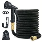 100ft Expandable Garden Hose Pipe (True 30m) - Copper-Plated Aluminum Fittings & 8-Pattern Spray Gun - No Leak Heavy Duty Flexible Water Hose with TPE Core & Oxford Cover for Car Wash & Gardening