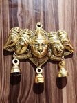 BattlePoint Metal Panchamukhi Hanuman Ji For Door Enterance Wall Hanging Showpiece Hanuman Ji Murti For Pooja Bajarang Bali Idol Statue Protection From Evil Eye, Fantasy, 5 Cm, 15 Cm, Gold