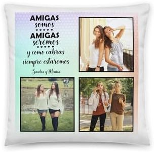 Kembilove | Cojin con Fotos Personalizado | Regalos Bonitos para Amigas | Regalo de Mejor Amiga | Cojines Originales | Detalle para Amiga | Almohada para Regalar Amigas… (Amiga-2)