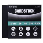 Black Cardstock - 12’’ x 12’’ 85lb Cover Card Stock Paper Perfect for Scrapbooking, Crafts, Business Cards 30 Sheets 230g UAP05BK