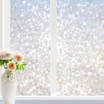 rabbitgoo Window Film Glass Window Sticker Anti UV Static Cling Window Film Removable Decorative Glass Film Privacy Tint for Home Kitchen and Office 3D Pebbles, 11.8 x 78.7 inches(30x200cm)