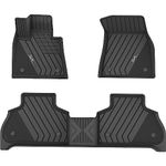 3W Floor Mats Compatible for BMW X5 2019-2024 2025 TPE All Weather Custom Fit Floor Liner for BMW X5 40i 50i 45e M50iM 1st&2nd Rows Full Set Car Mats Black (Only for 5 Passenger Seat)